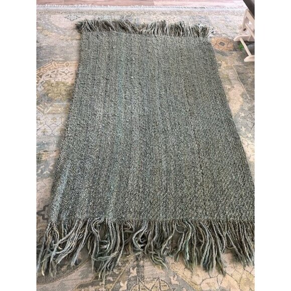 Kennebunk Home Woven Greens Throw Blanket Very Soft 65"x42" Excellent - Picture 2 of 3